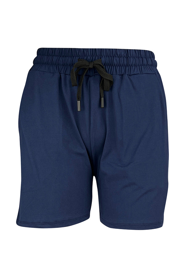 Navy Magic Jogger Shorts Plain Navy Comfortable Everyday Fit