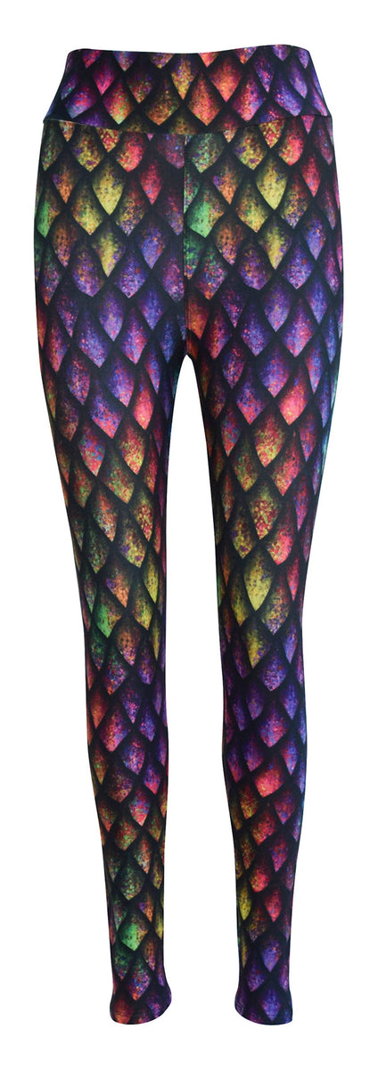 Grrrl, Pants & Jumpsuits, Grrrl Rainbow Dragon Scale Capri Leggings