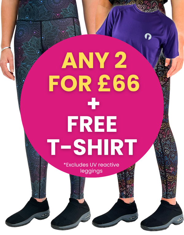2 FOR £66 Activewear Leggings Bundle + FREE T-Shirt