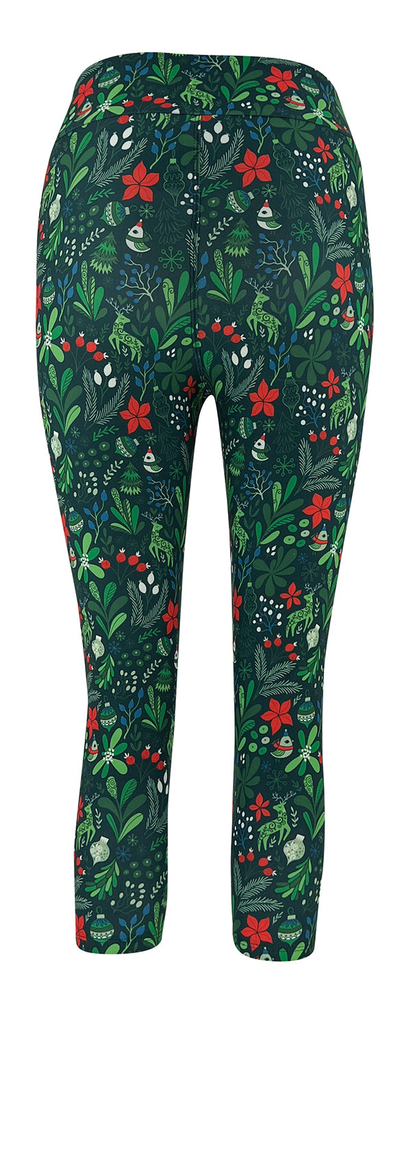 Winterberry Woods Leggings Festive Floral Print Supportive Fit
