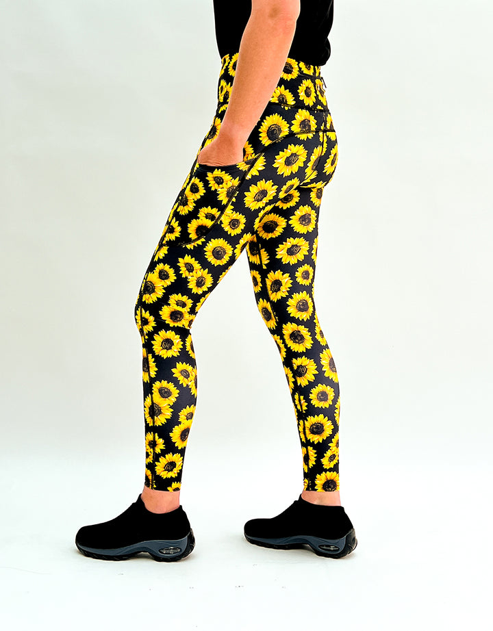 Sunflower Sunshine Activewear + Pockets-Activewear Leggings