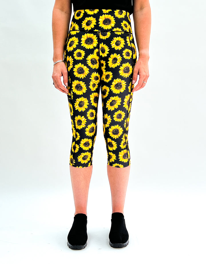 Sunflower Sunshine Activewear + Pockets-Activewear Leggings