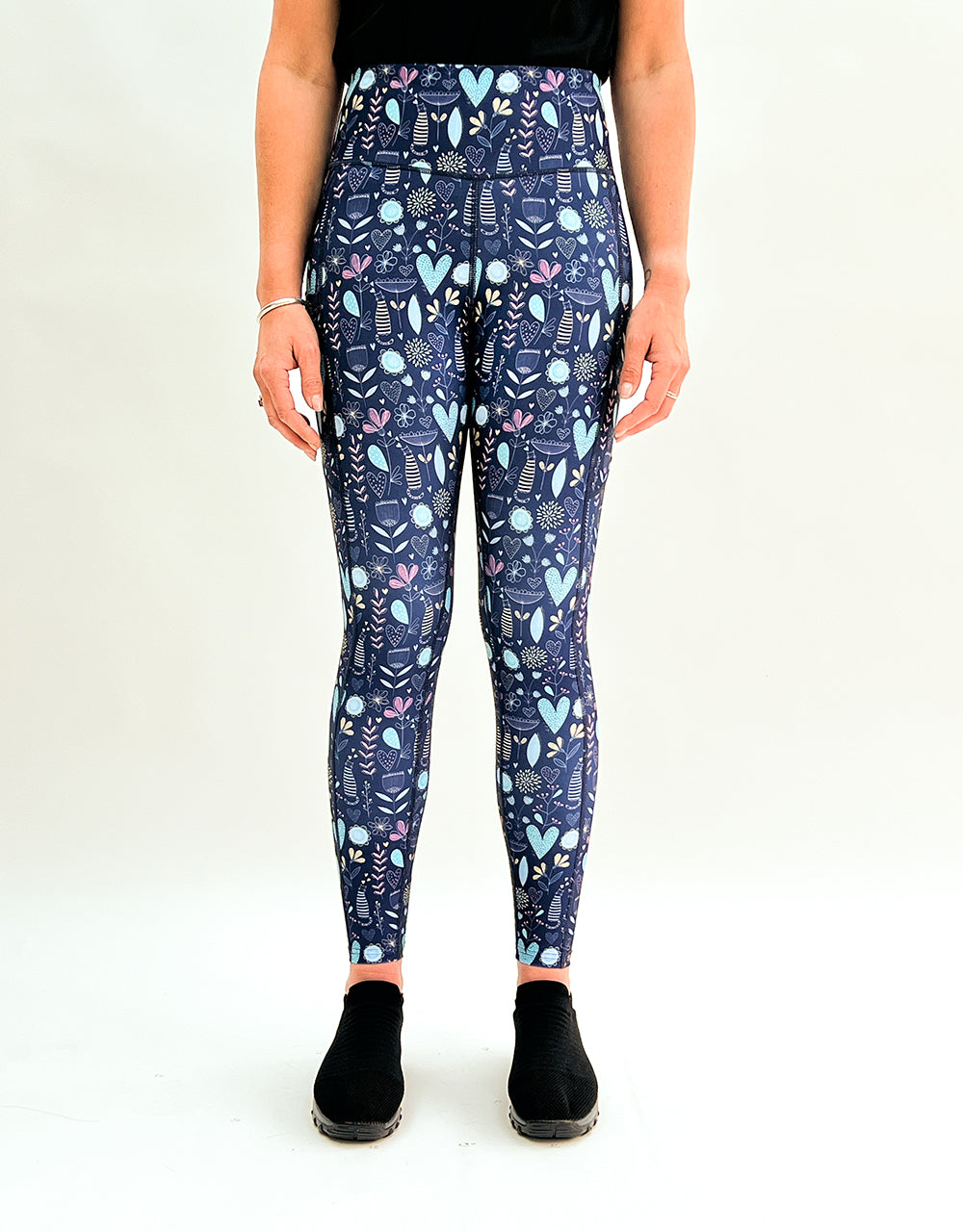 Wildflower Whiskers Gym Leggings Cute Floral Cat Print Soft