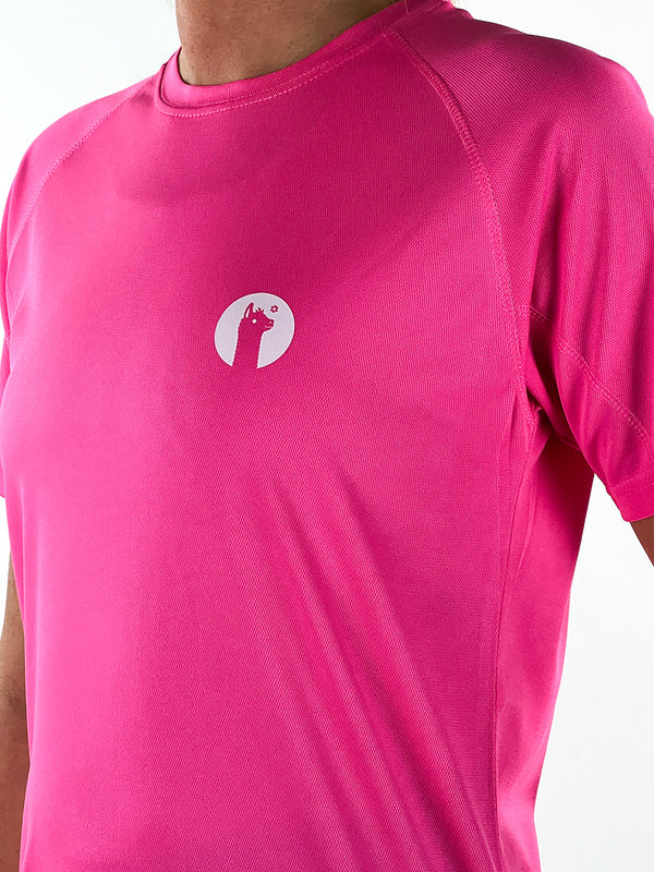 Hot pink lightweight breathable active llama t-shirt for workouts