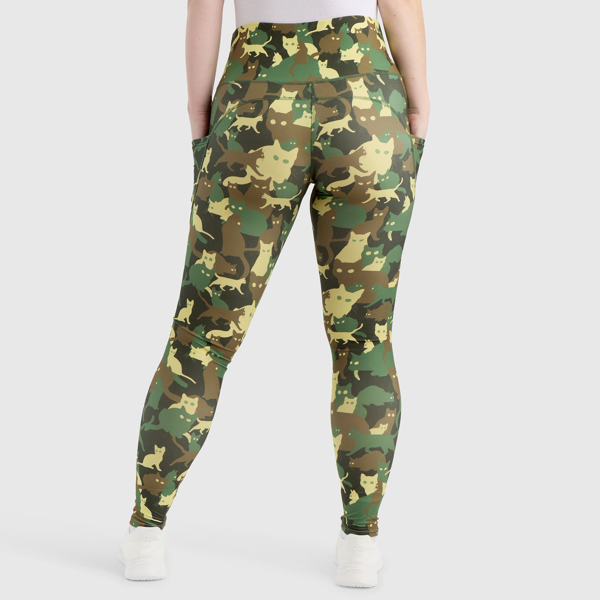 Catoflage Pocket Leggings - Cat Print Leggings - Llama Leisure