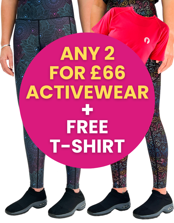 2 FOR £66 Activewear Leggings Bundle + FREE T-Shirt