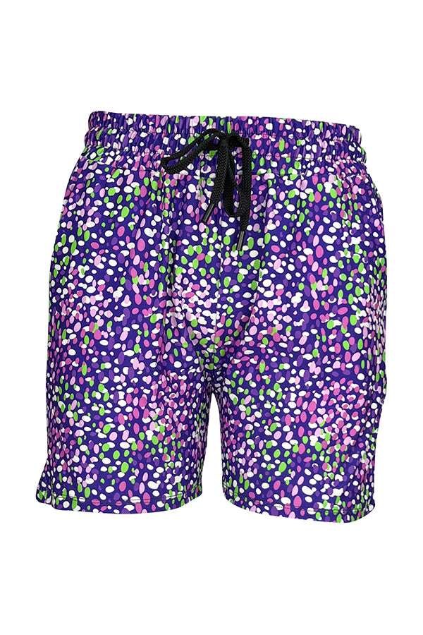 Lavender Confetti Jogger Shorts-Jogger Shorts