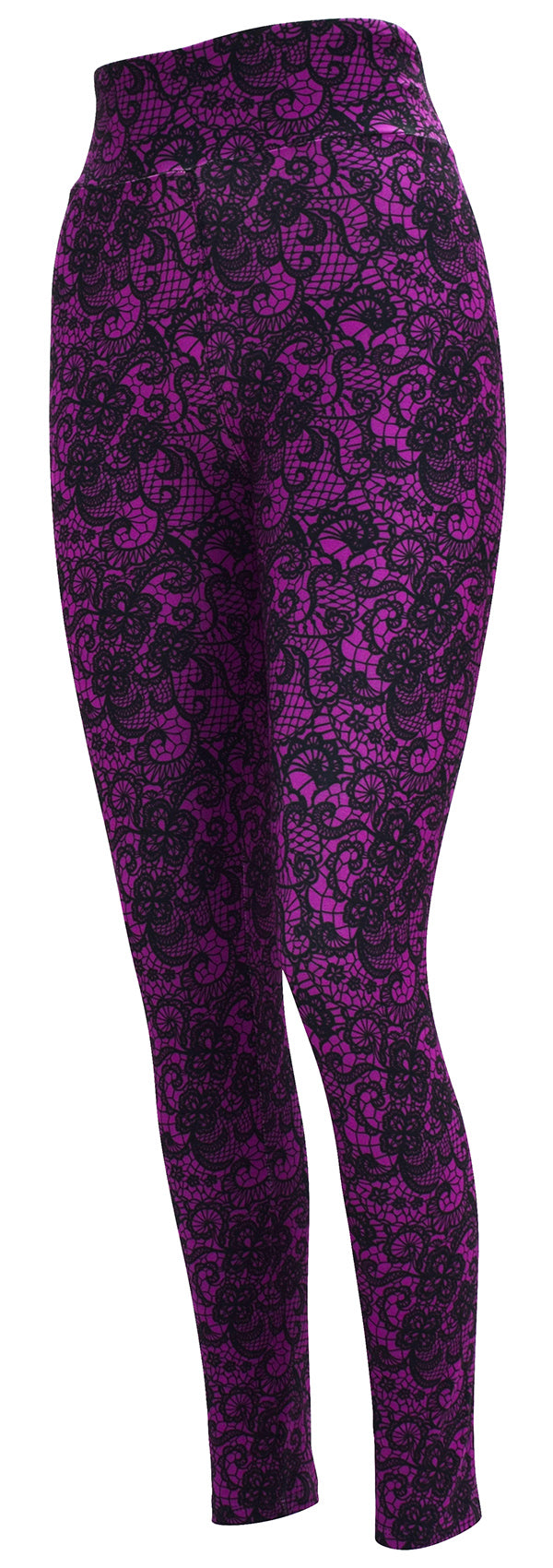 Magenta Lace-Adult Leggings