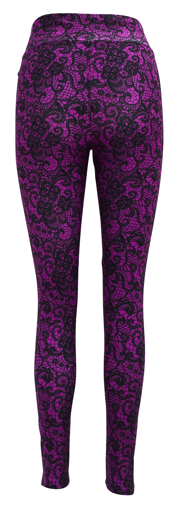 Magenta Lace-Adult Leggings