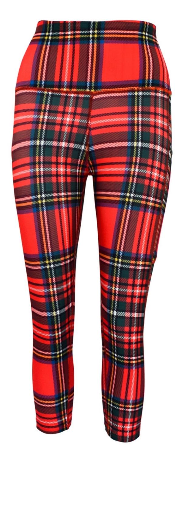 Traditional Tartan + Pockets-Adult Pocket Leggings