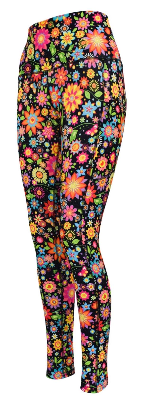 Flower Fiesta + Pockets-Adult Pocket Leggings