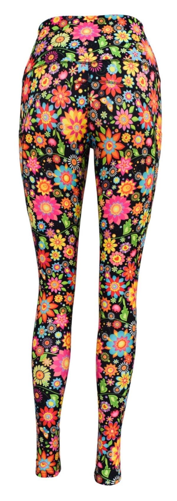 Flower Fiesta + Pockets-Adult Pocket Leggings