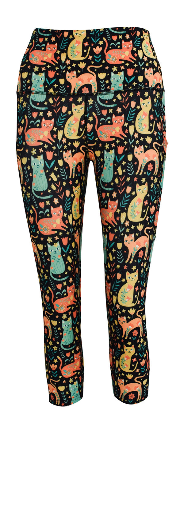 Garden Cats + Pockets-Adult Pocket Leggings