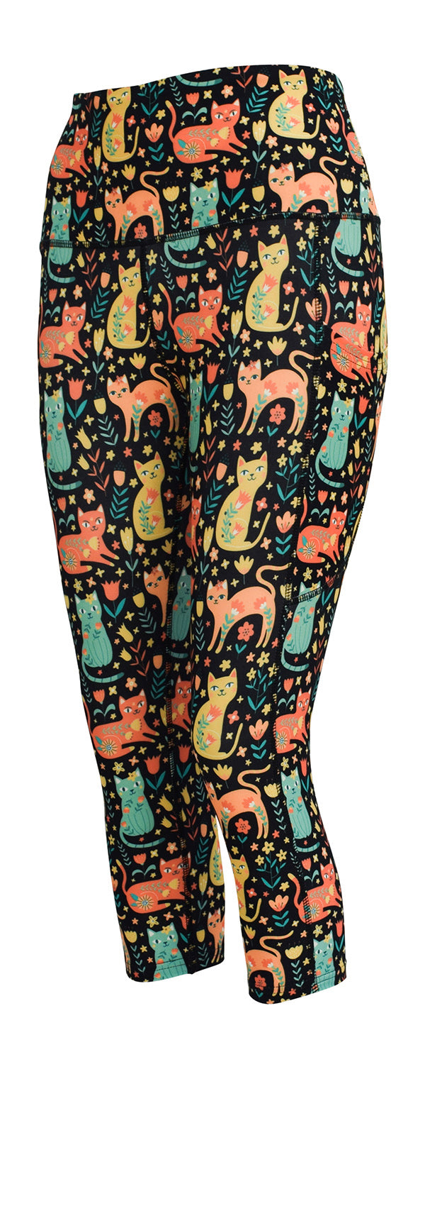 Garden Cats + Pockets-Adult Pocket Leggings