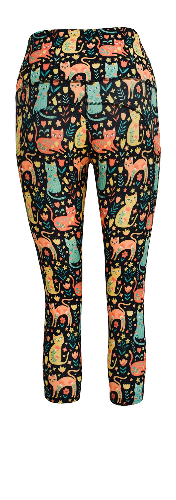 Garden Cats + Pockets-Adult Pocket Leggings