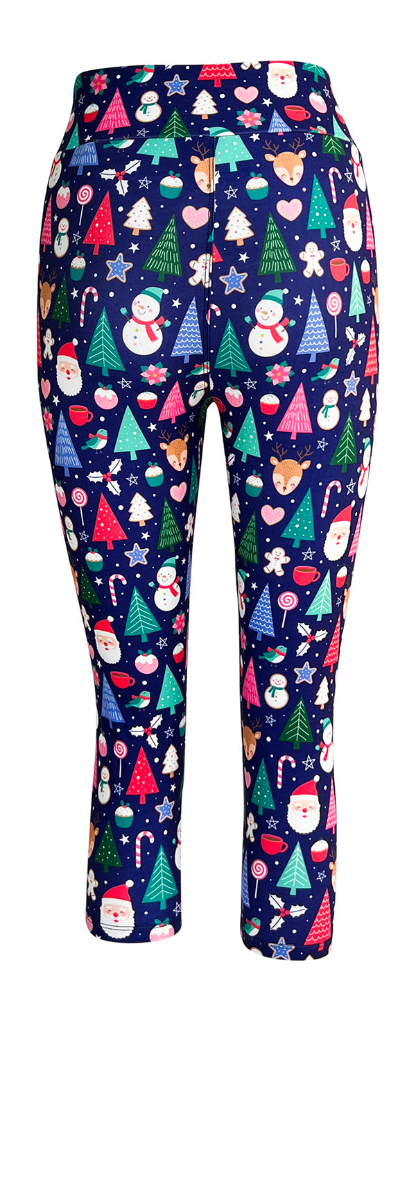 Jingle All The Way Leggings Santa Reindeer Print Supportive