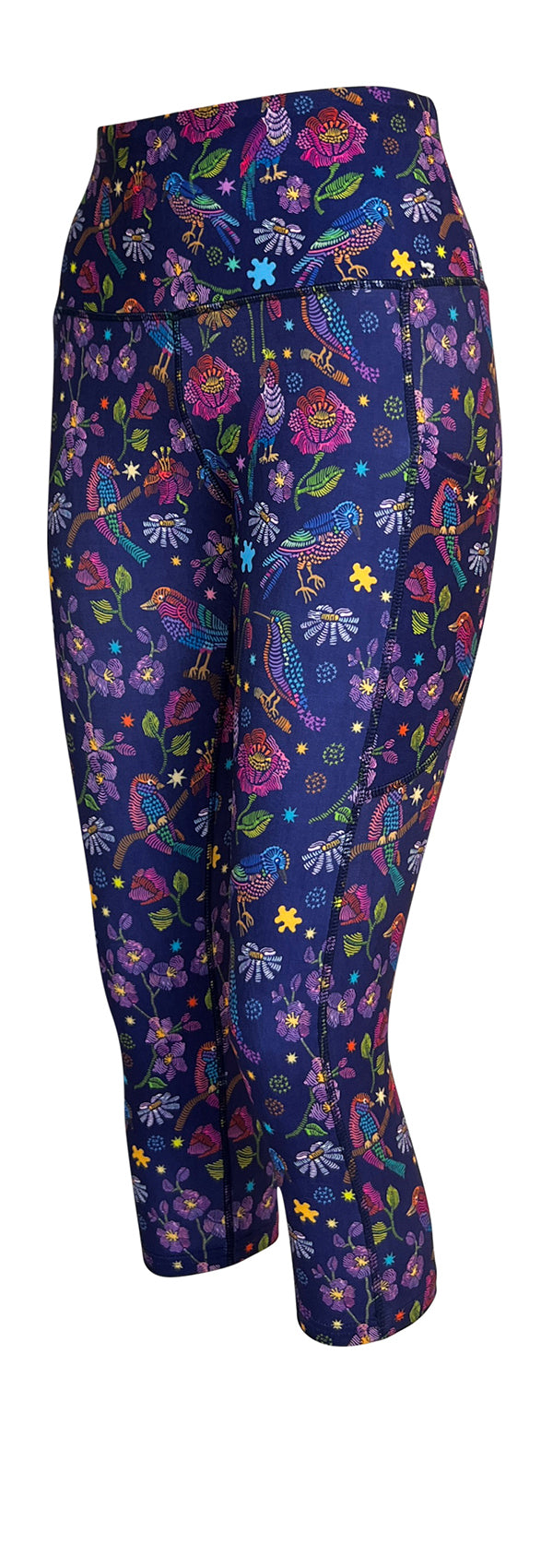 Botanical Birds + Pockets-Adult Pocket Leggings