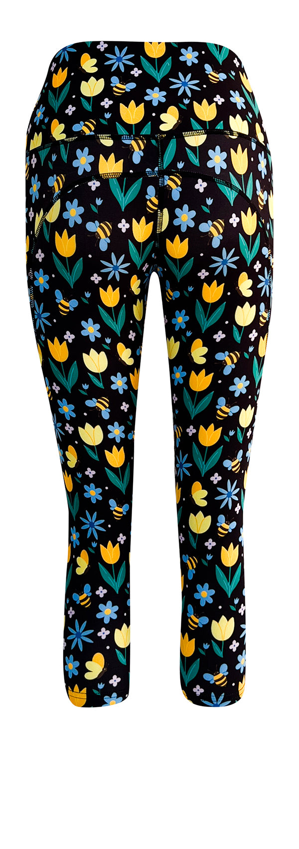 Bumblebee Blooms + Pockets-Adult Pocket Leggings