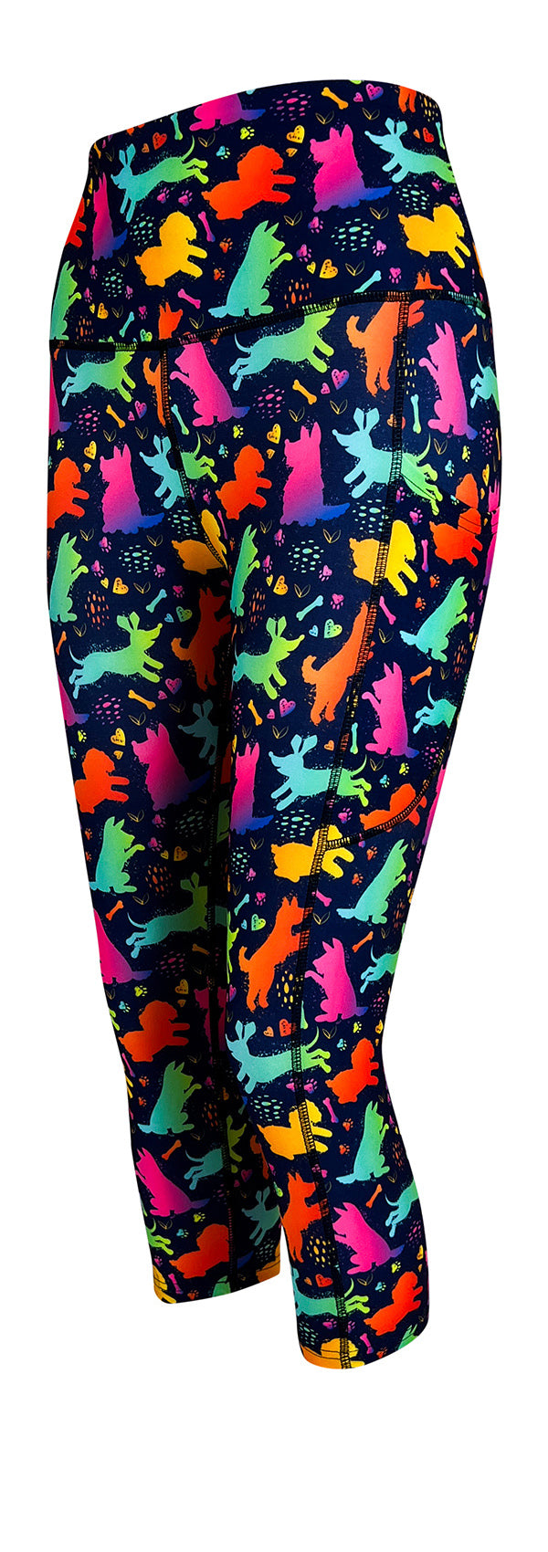 Colourful Canines + Pockets-Adult Pocket Leggings