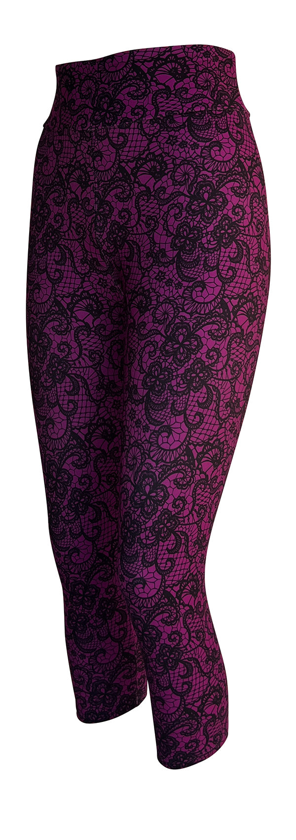 Magenta Lace-Adult Leggings