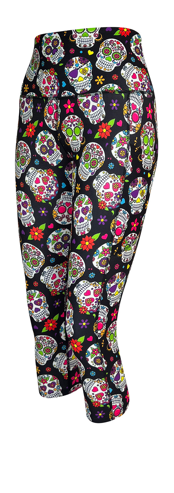 Festival Skulls + Pockets-Adult Pocket Leggings