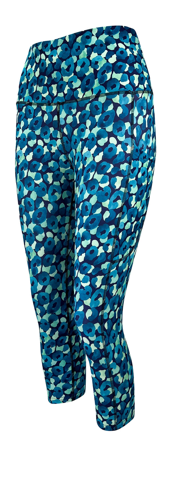 Leopard Lagoon + Pockets-Adult Pocket Leggings