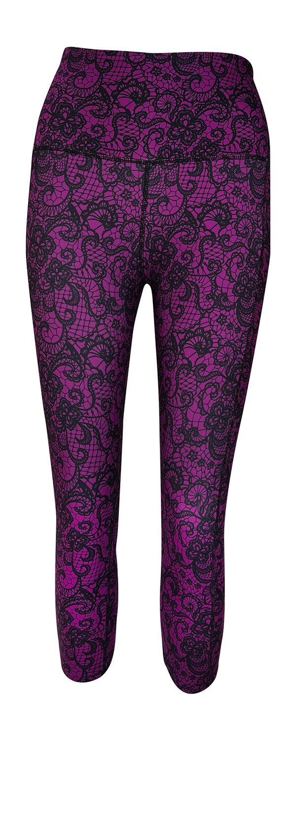 Magenta Lace + Pockets-Adult Pocket Leggings