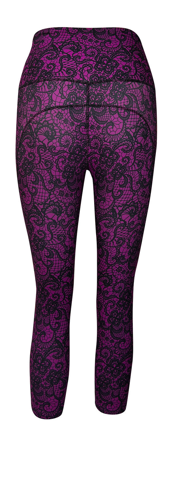 Magenta Lace + Pockets-Adult Pocket Leggings