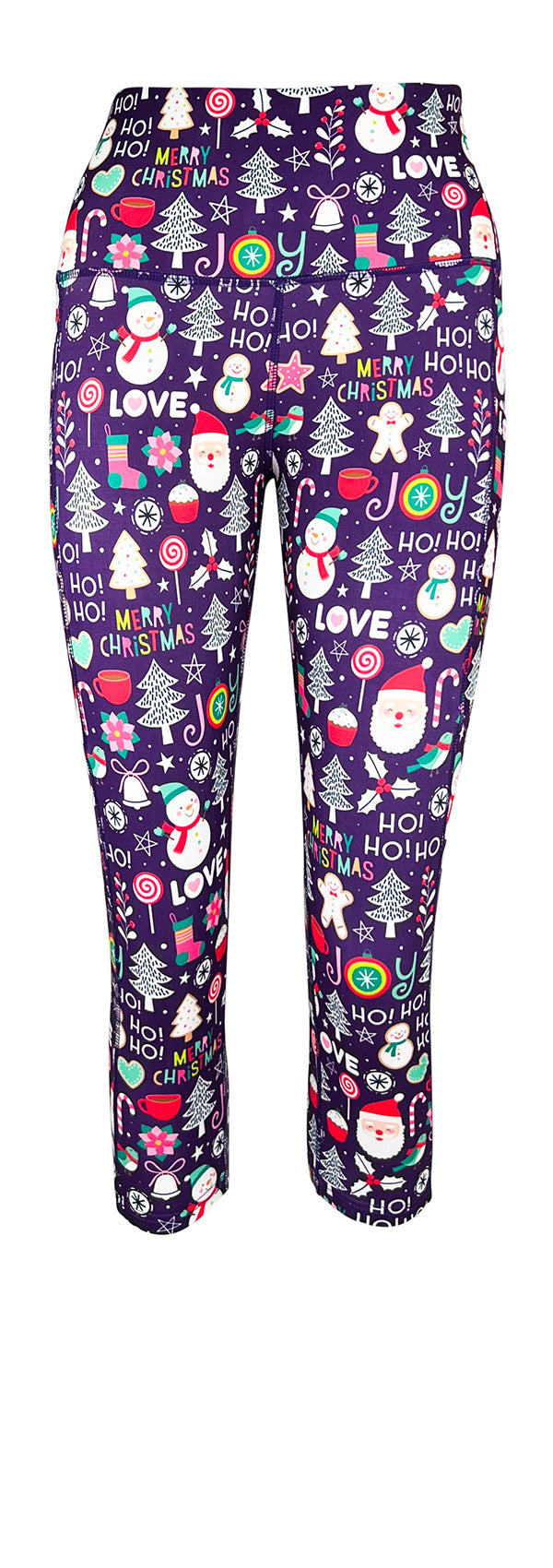 Ho Ho Holiday (Plum) + Pockets-Adult Pocket Leggings