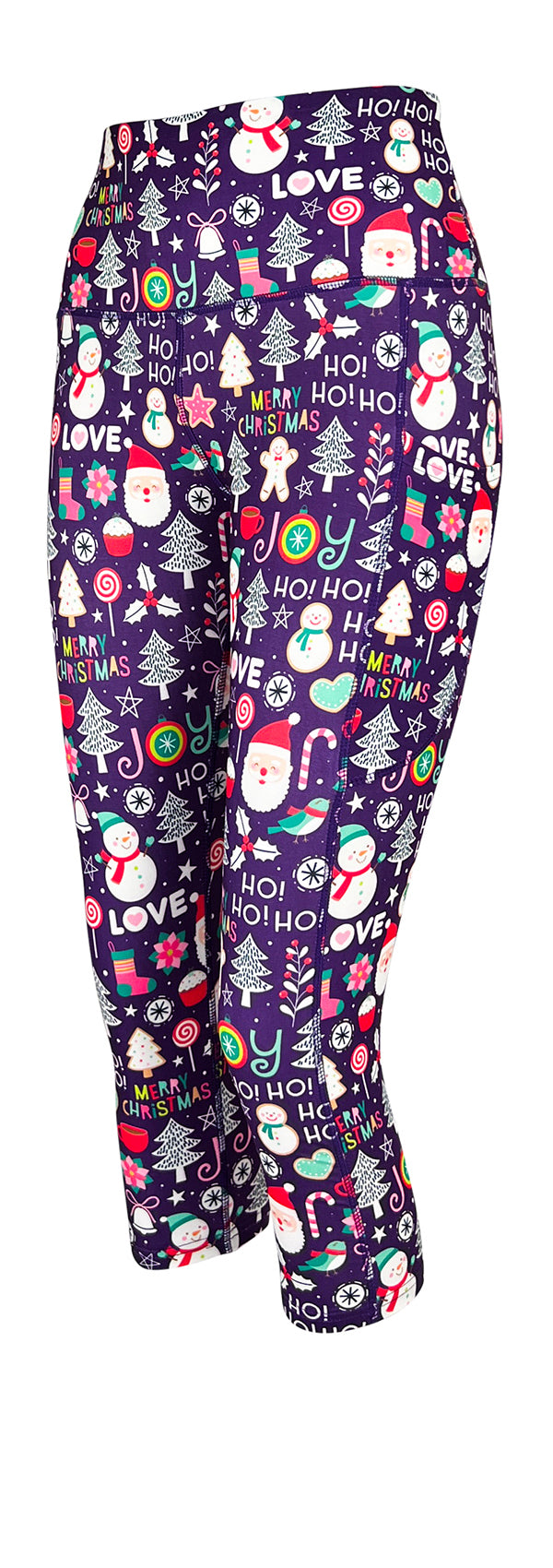 Ho Ho Holiday (Plum) + Pockets-Adult Pocket Leggings