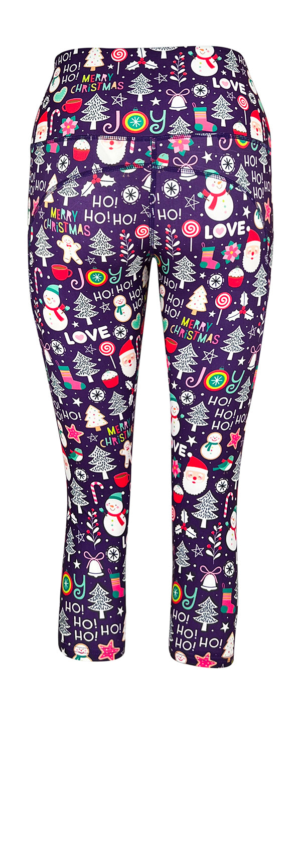 Ho Ho Holiday (Plum) + Pockets-Adult Pocket Leggings