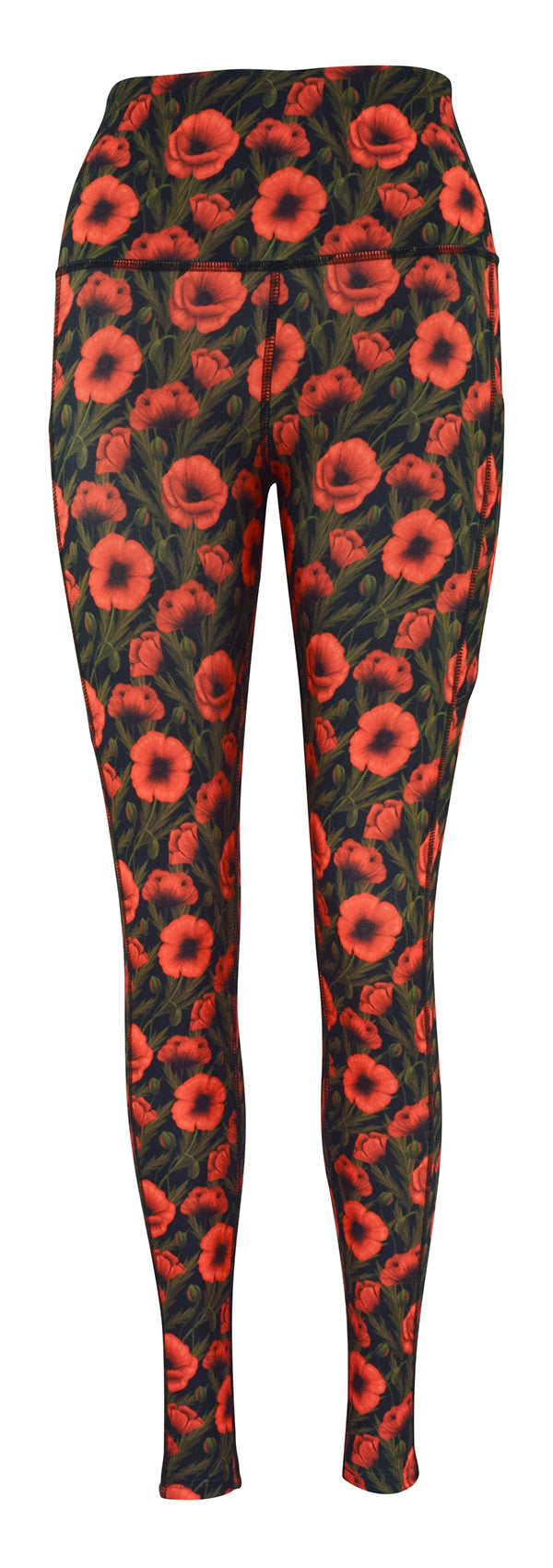 Poppy Fields + Pockets-Adult Pocket Leggings