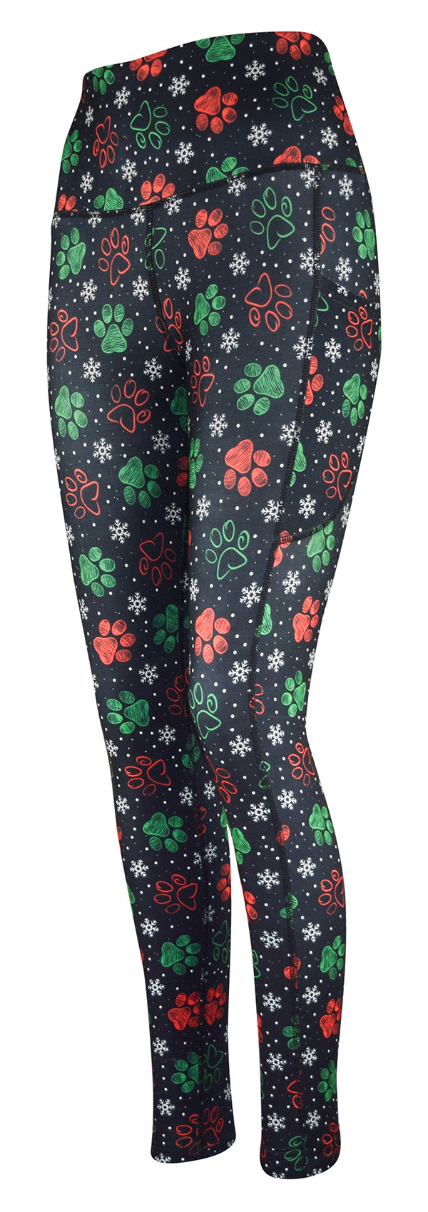 Festive Paws + Pockets-Adult Pocket Leggings