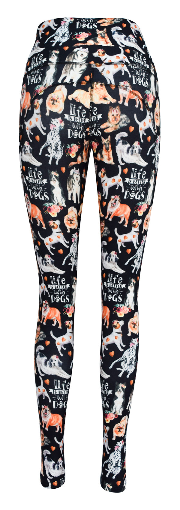 Life Is Better With Dogs + Pockets-Adult Pocket Leggings