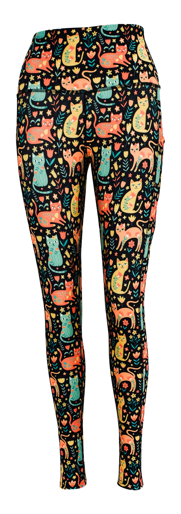 Garden Cats + Pockets-Adult Pocket Leggings