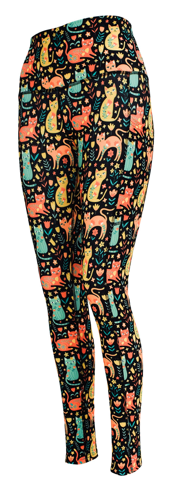 Garden Cats + Pockets-Adult Pocket Leggings