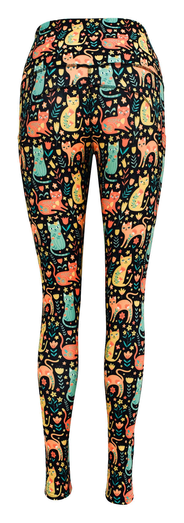 Garden Cats + Pockets-Adult Pocket Leggings