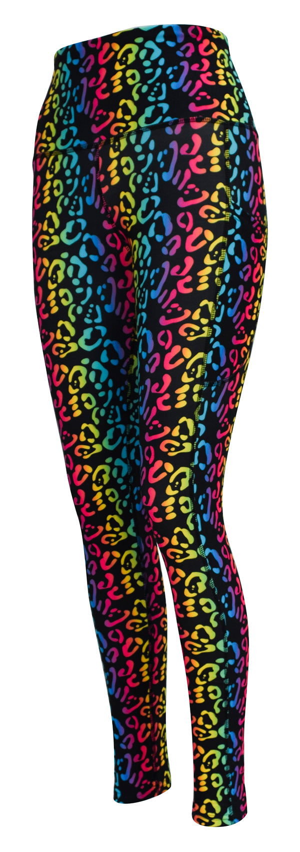 Rainbow Leopard + Pockets-Adult Pocket Leggings