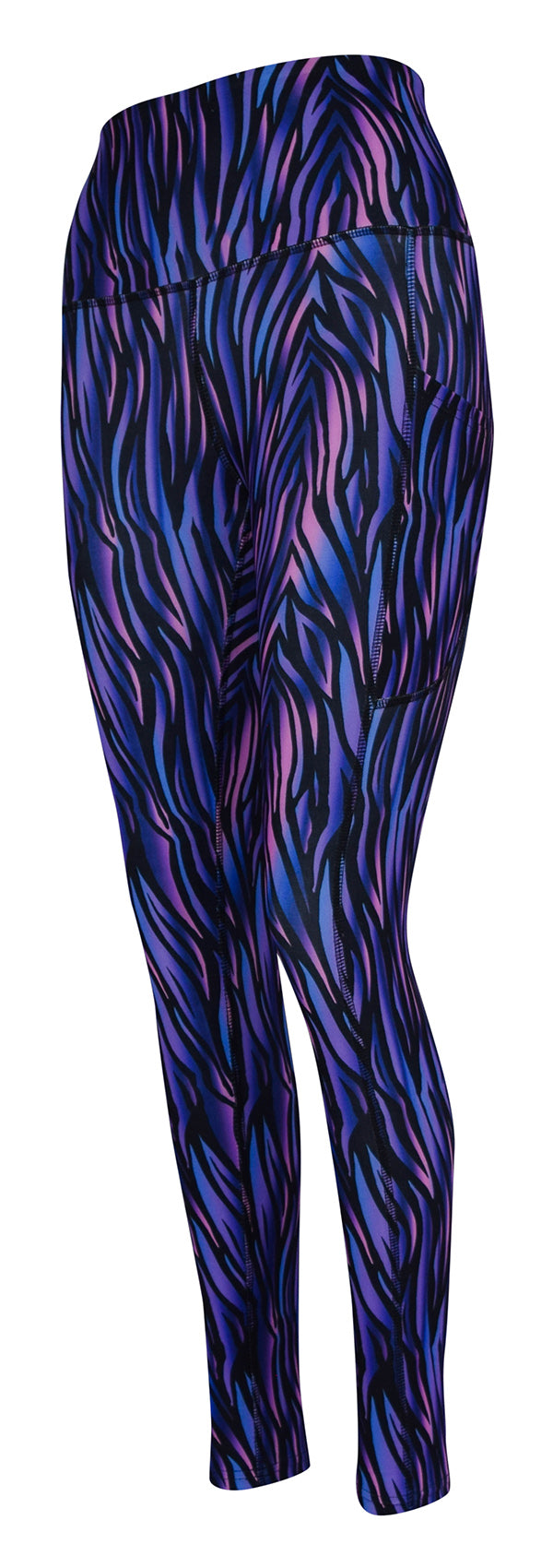 Purple Zebra + Pockets-Adult Pocket Leggings