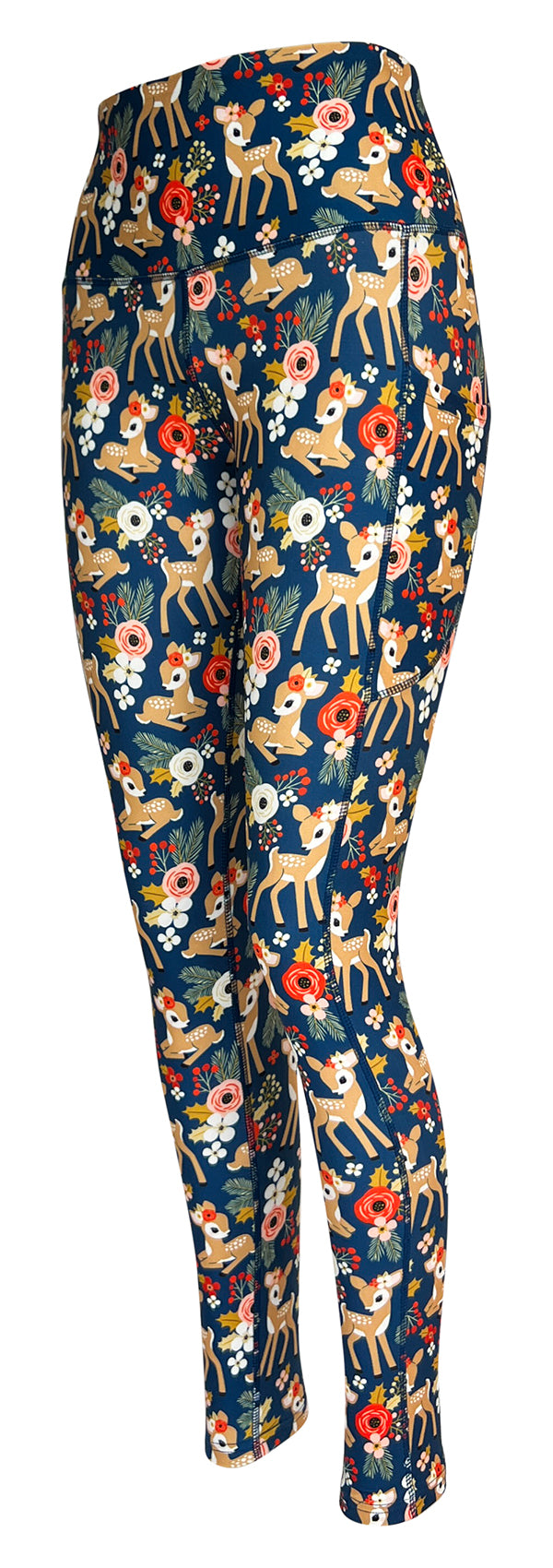 Christmas Deer + Pockets-Adult Pocket Leggings