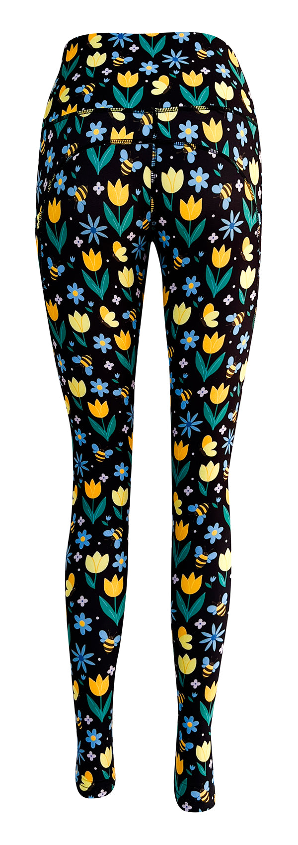 Bumblebee Blooms + Pockets-Adult Pocket Leggings