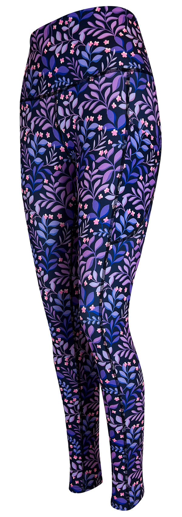 Purple Petals + Pockets-Adult Pocket Leggings