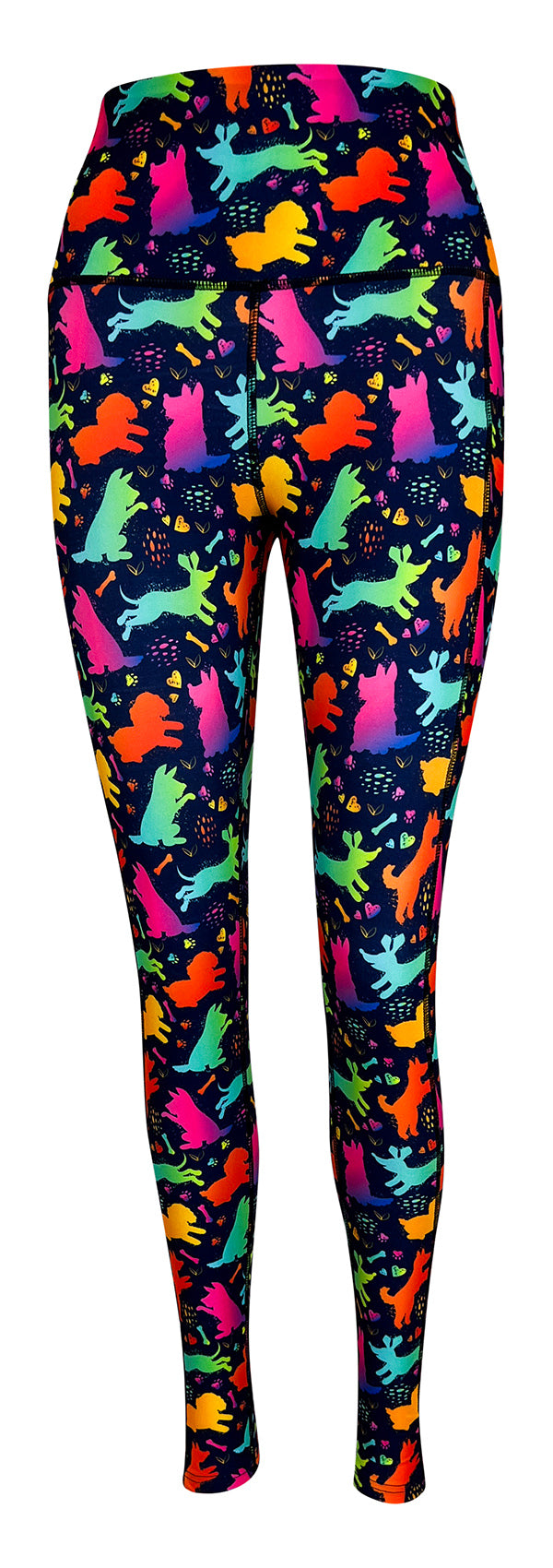 Colourful Canines + Pockets-Adult Pocket Leggings