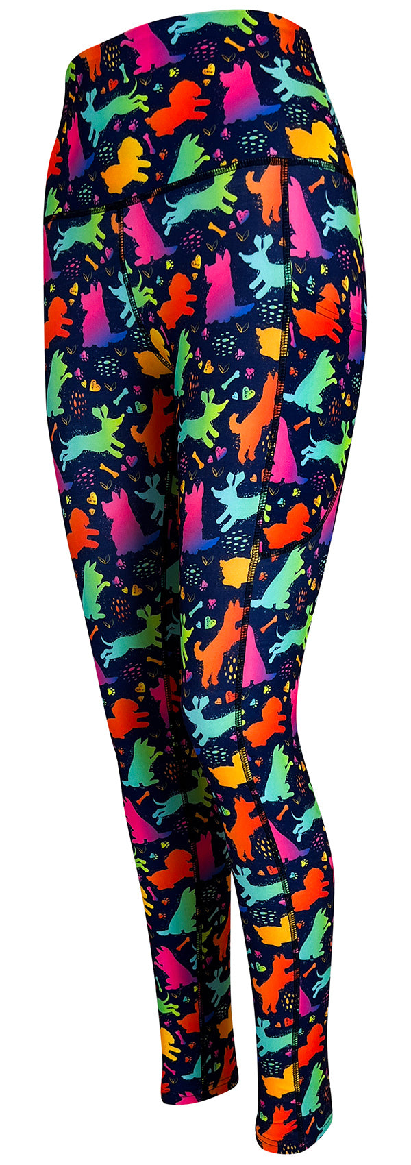 Colourful Canines + Pockets-Adult Pocket Leggings