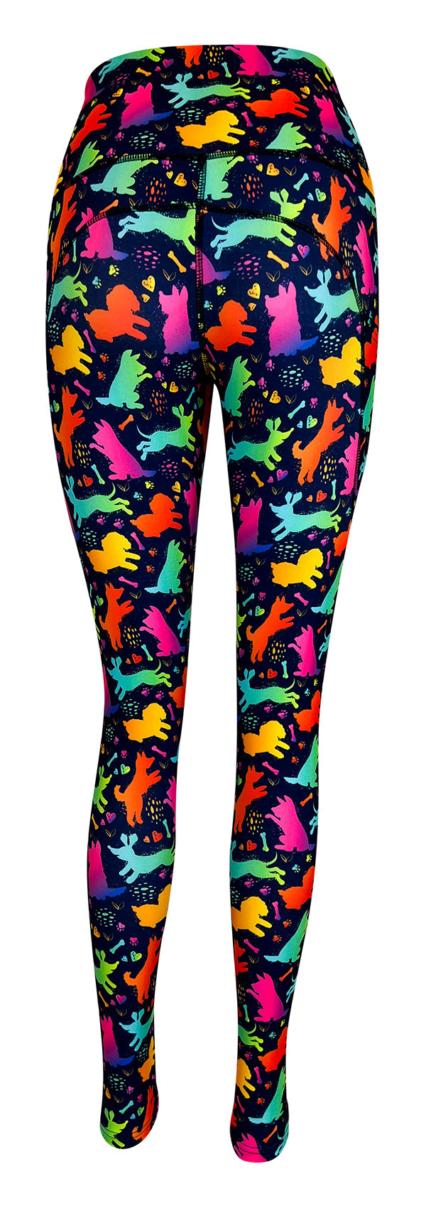 Colourful Canines + Pockets-Adult Pocket Leggings