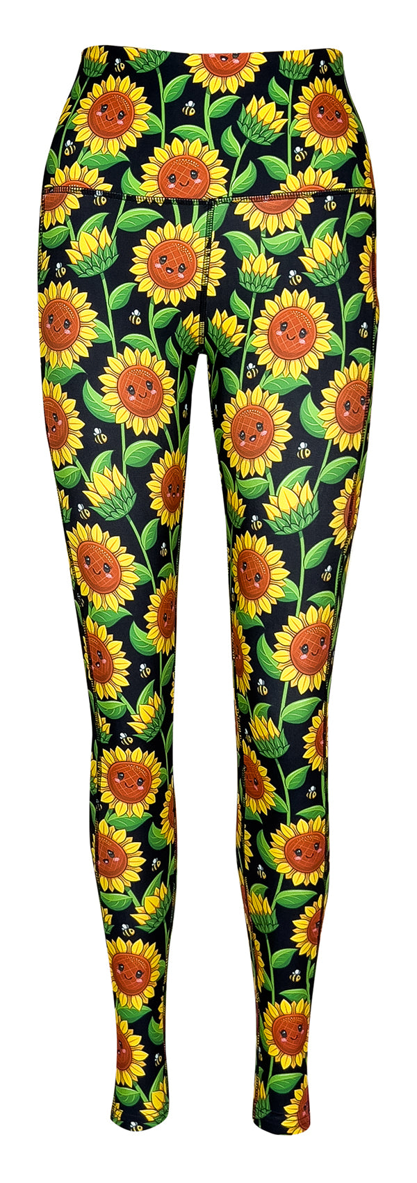 Sunflower Smiles + Pockets-Adult Pocket Leggings