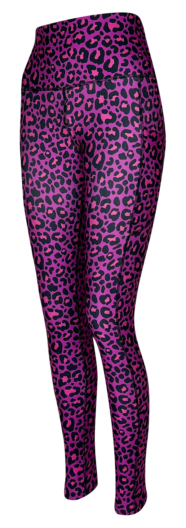 Purple Leopard + Pockets-Adult Pocket Leggings