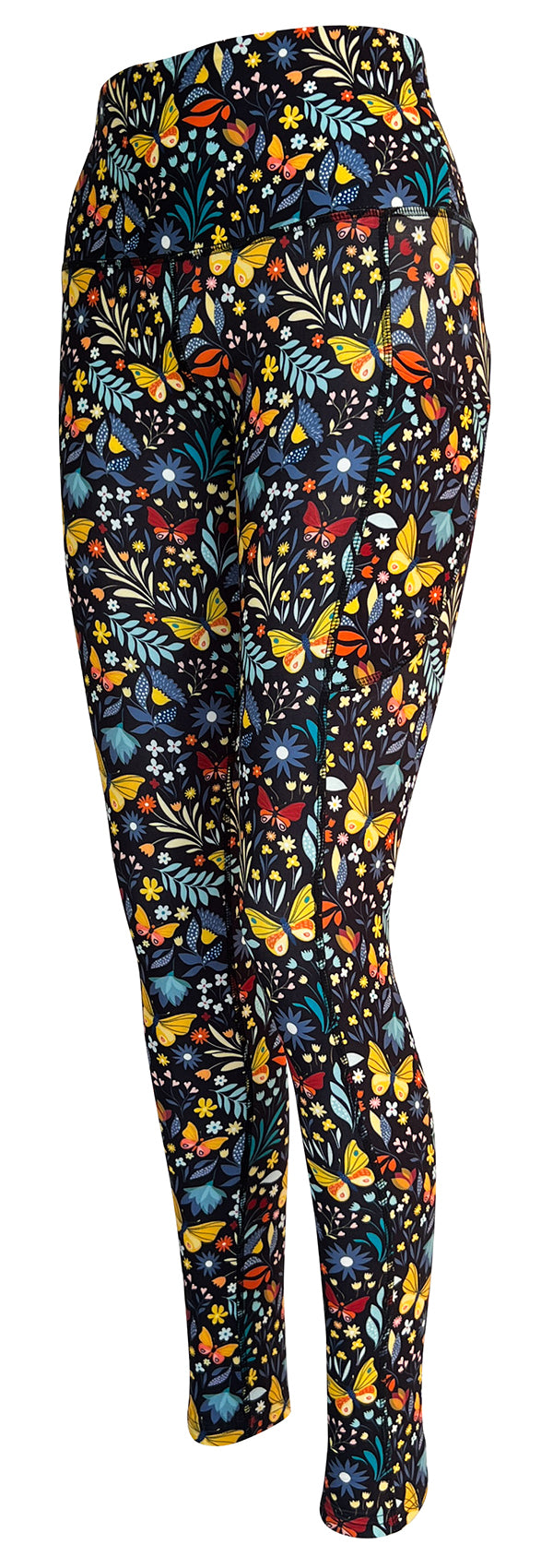 Butterfly Garden + Pockets-Adult Pocket Leggings