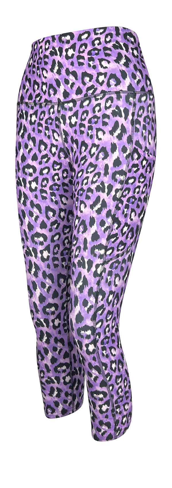 Lilac Leopard + Pockets-Adult Pocket Leggings