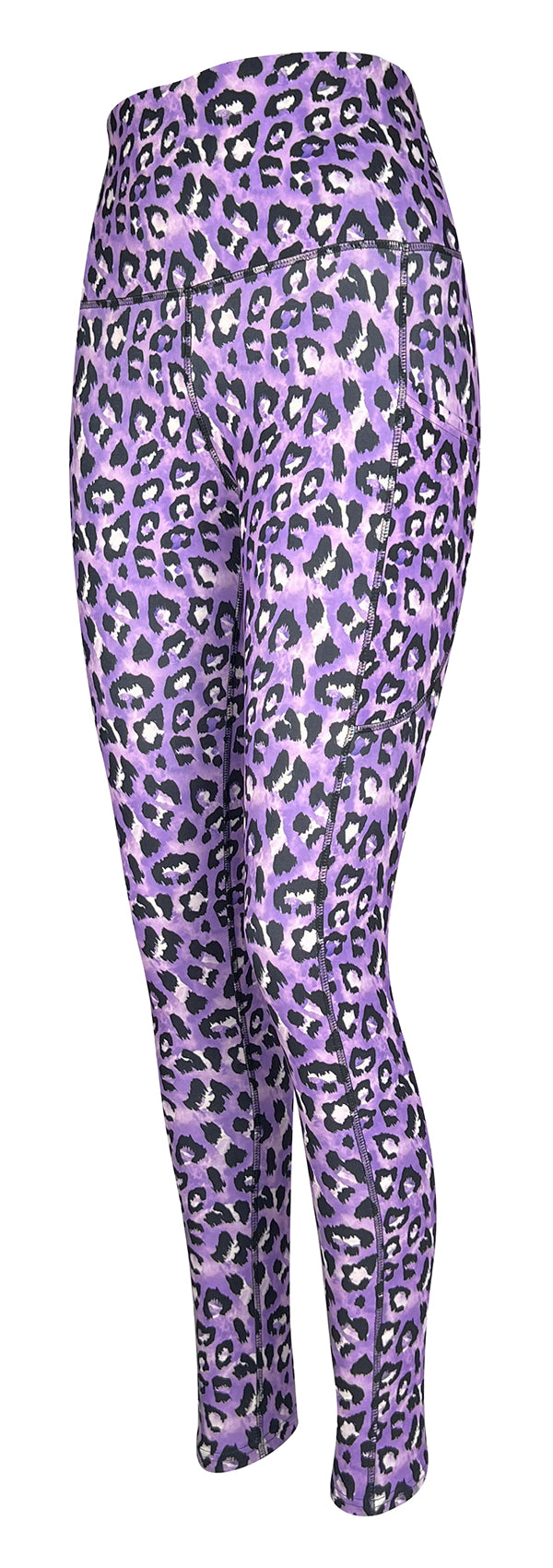 Lilac Leopard + Pockets-Adult Pocket Leggings